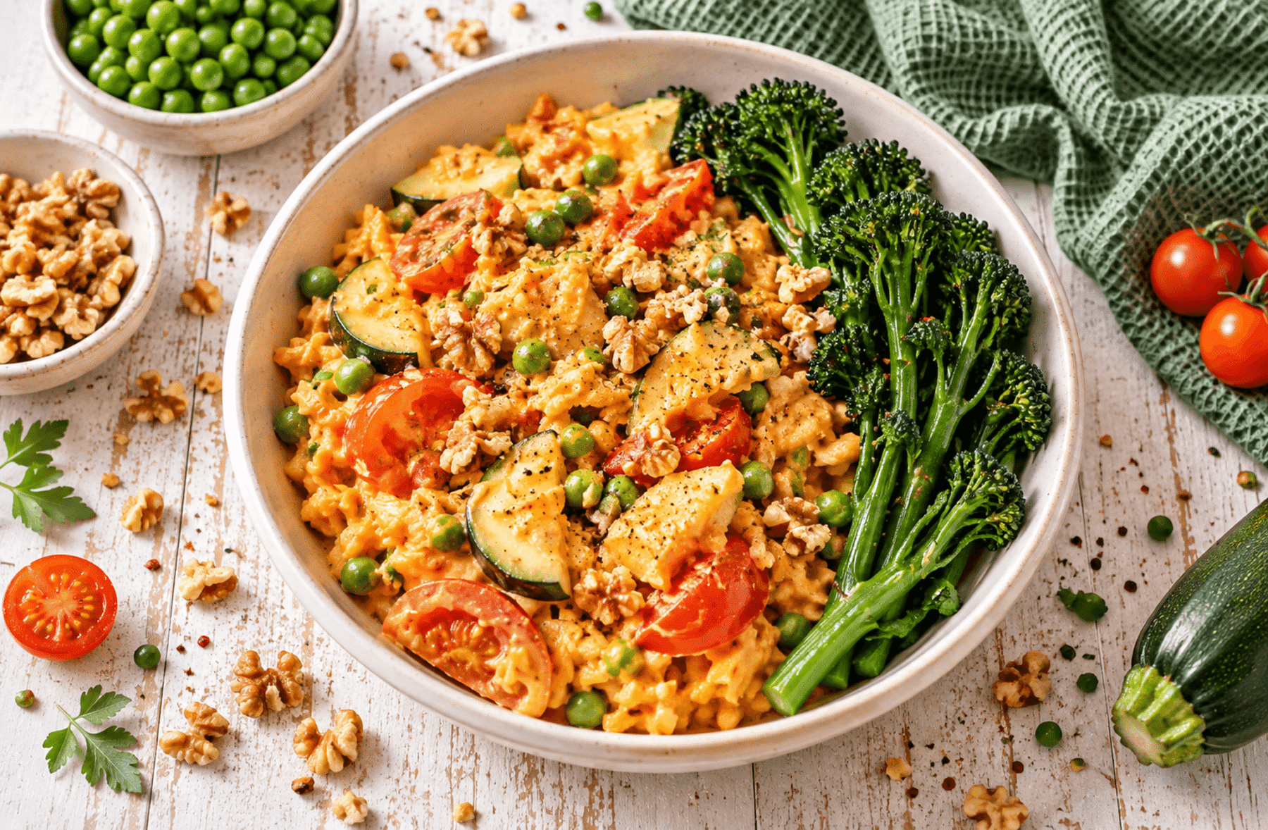Roasted Red Pepper Romesco-Style Pasta with Do Goodly Roasted Red Pepper Romesco Dip